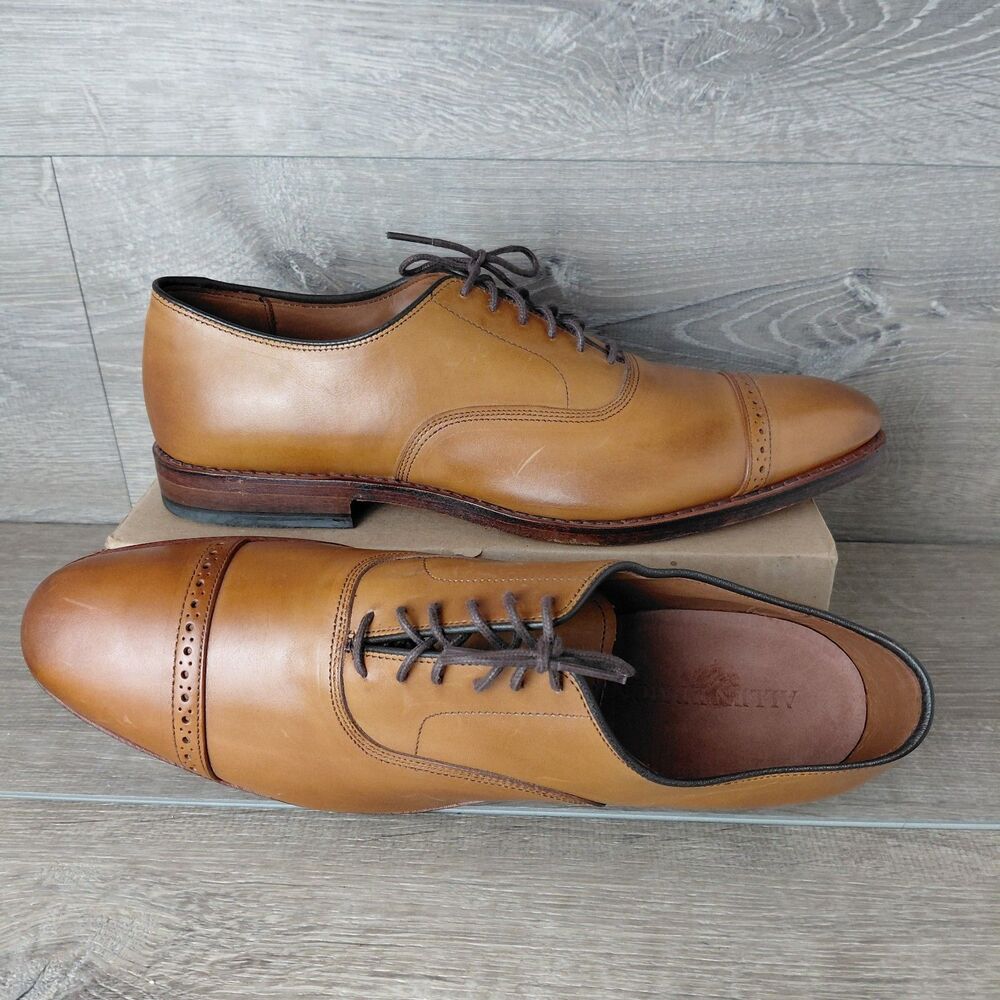 NEW Allen Edmonds Fifth Avenue Walnut Brown Leather Cap-Toe Oxford Shoes Men 13